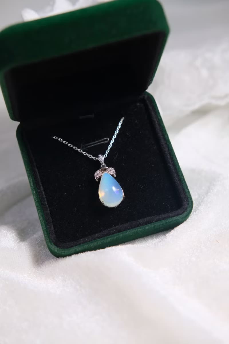 天然寶石 天然彩虹極光蛋白石 5.84克拉 925純銀訂製 歐泊 opal