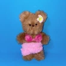Hawaiian bear keyring _pink