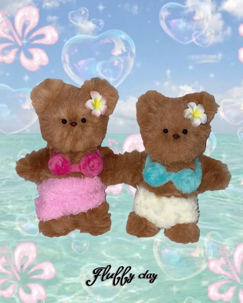 Hawaiian bear keyring _pink