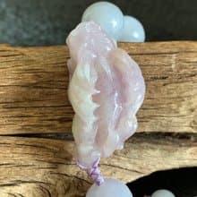 快速出貨免費開光天然緬甸玉翡翠招財貔貅手鍊 手工紫羅蘭