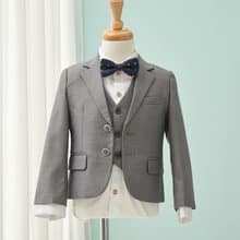 HAO.HAO kids 經典素面西裝-素灰色(三件組)