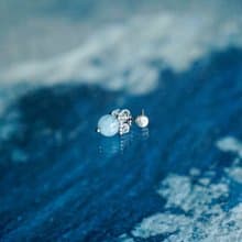 海之石 | 小石子 + 海藍寶墜飾 耳針款成對組合