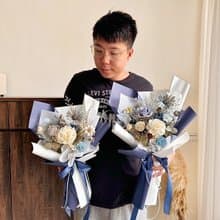白藍地 乾燥花束 永生花束