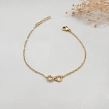 銅鍍18K金 無限符號 細鍊手環 手鍊