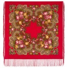 Authentic Pavlovo Posad Russian Shawl Scarf Soft 100% Wool 89x89 cm 779-3