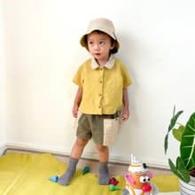 【禮盒】糊塗探險隊長 | 雙面休閒五分袖襯衫百慕達褲_叢林綠