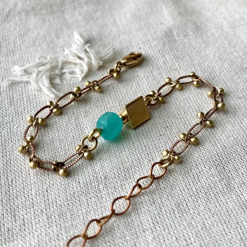 老林雜貨 | 天河石黃銅蕾絲手鍊