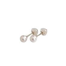Akoya珍珠耳钉 4.5-5mm 铂金 K18YG K10YG K10PG 日本制造