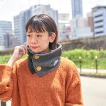 CHARM 排釦 絨毛 圍脖