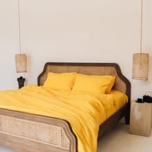Bright yellow linen duvet cover / Softened linen / Comforter cover / Quilt cover