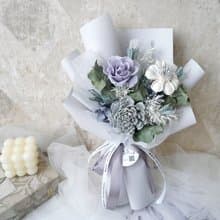 中小型不凋玫瑰花束【灰霧】告白/求婚/生日/周年紀念日/畢業花束