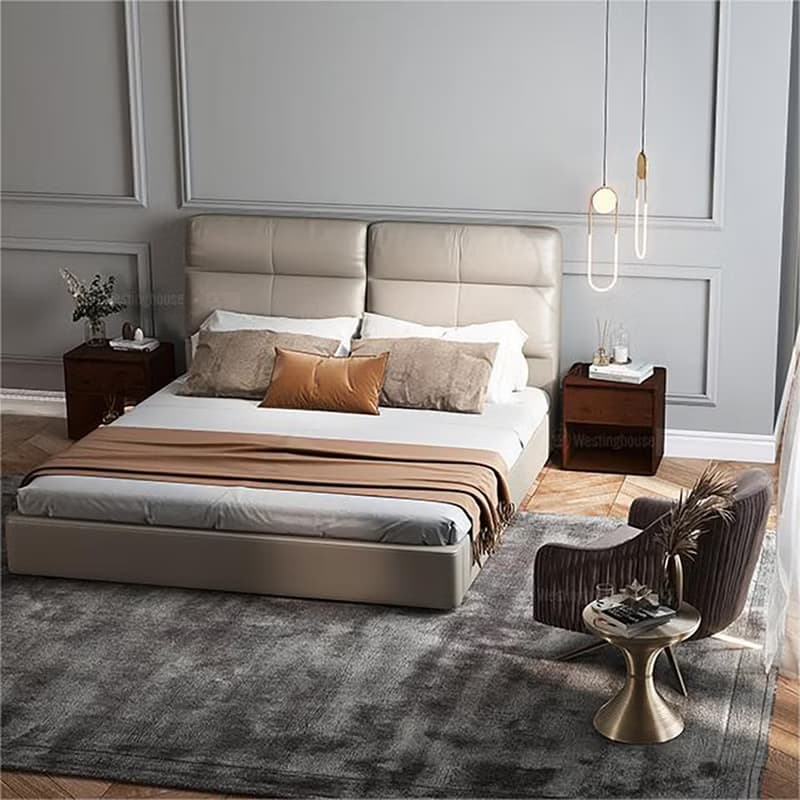 【免運】美國西屋V1現代簡約床架雙人真皮床