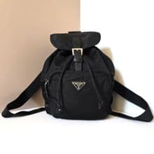 絕版古董品 Prada黑色銀標尼龍雙肩包 後背包 背囊 中古包 二手包