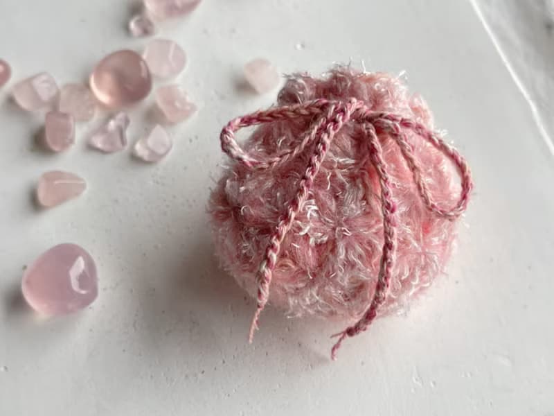 Knitting 生命之花束口袋 - 粉紅光 心輪敷袋
