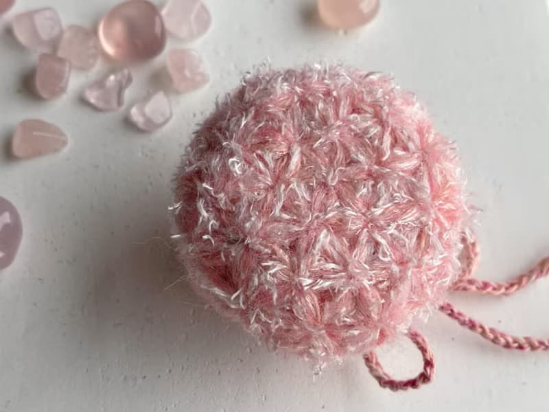 Knitting 生命之花束口袋 - 粉紅光 心輪敷袋