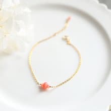 運気を上げる　コーラル ピンクサンゴのブレスレット 3月の誕生石