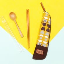 獨創布花 棉麻餐具袋::黃水玉:: (水玉迷宮)環保餐具/畢業季