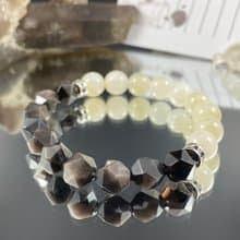 Black or White | 月光石 銀曜石 | 和平的價值觀 | 男士水晶手鍊