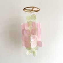 DIY-KIT| Samcheong Hanbok-Pink-Square, Circle| Shell Wind Chime Mobile | #0-360