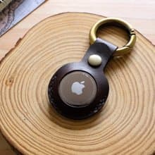 AirTag 保護套 咖啡色 義大利牛皮手工製作 免費刻字