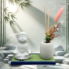 禪風設計 仿真榻榻米版香氛組 淨念吉祥之小佛衲靜 居家涼感提升