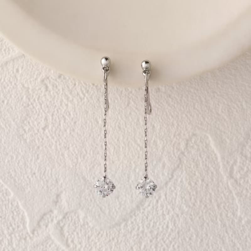 swing gems SV ―煌めき揺れるループフィットイヤリング　シルバー