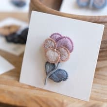 手工DIY法式刺繡優雅花朵胸針資料包送閨蜜和長輩禮物