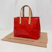 本物 Louis Vuitton ルイヴィトン リードPM トートバッグ ハンドバッグ ヴェルニ レザー レッド 中古