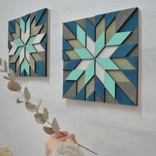 乡村装饰-两种现代木墙艺术-油画双联画