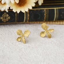 復古黃銅花辦耳環