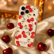 聖誕禮盒【kate spade】iPhone 17系列 磁吸防摔手機殼 嬌豔櫻桃