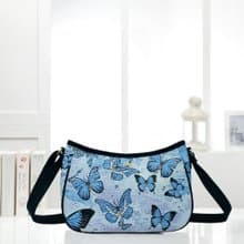 半月包  彎月斜背包 防潑水 平織緹花 紫戀蝶