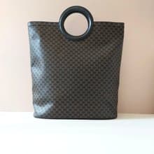 絕版稀有品稀有中古二手Celine大皮革圓環老花托特包小手挽提袋