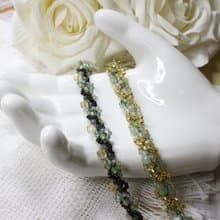 Six Cats 天然 綠色系水晶 編織手鍊 禮物