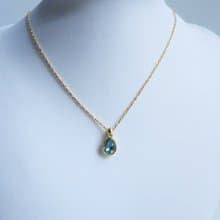 Swarovski 水滴型水鑽頸鏈 - 海藍寶