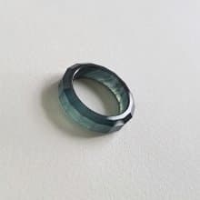 16.6mm | 天然危地馬拉冰種烏雞翡翠多切面戒指玉戒圈 | 女戒男戒