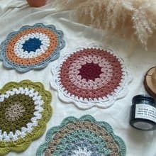 純棉線編織餐墊/隔熱墊/桌墊/鍋墊/交換禮物/聖誕禮物_木木織物