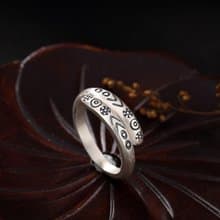 S 990 Fine Silver Fine Jewelry for Women Vintage Indiana Style Totem Patterns