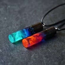 配套項鍊 木頭樹脂吊墜 手工飾品