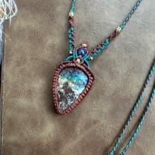 N1131 民族風 礫背蛋白石 (boulder opal) 原礦  頸鏈