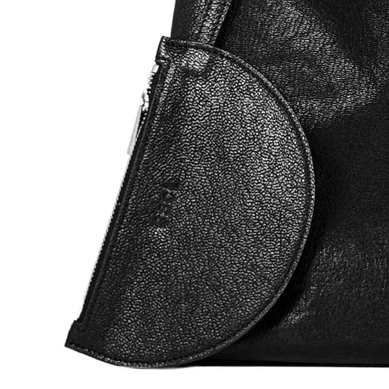 Half Moon Pouch Black_Goat Skin card holder &coins purses