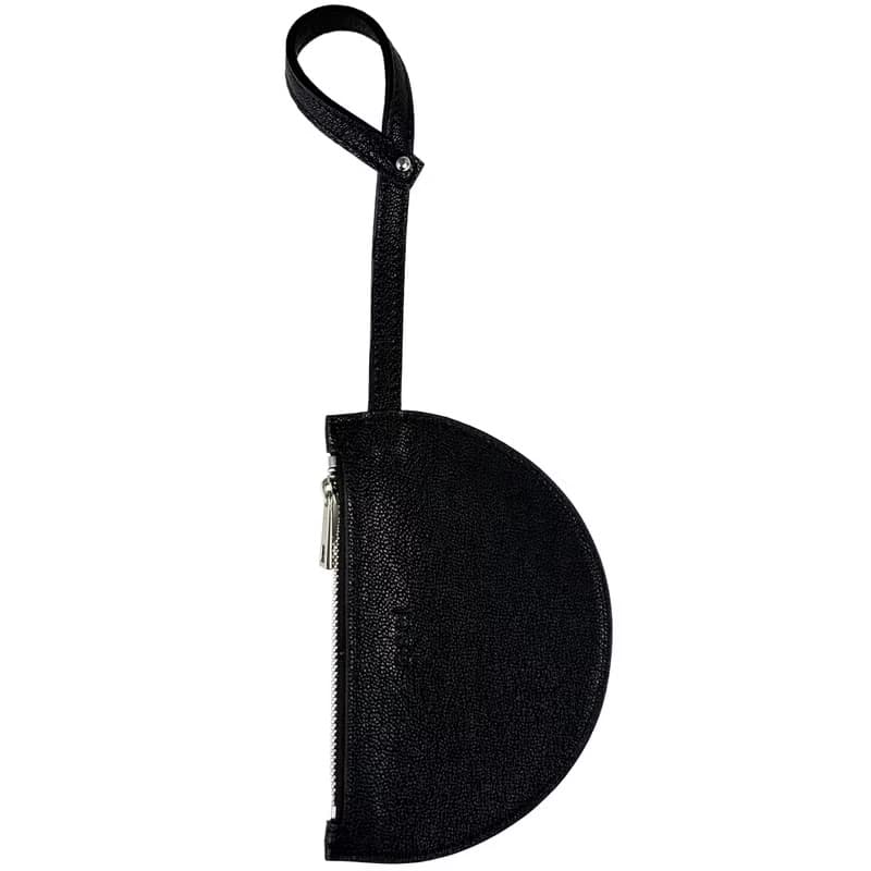 Half Moon Pouch Black_Goat Skin card holder &coins purses