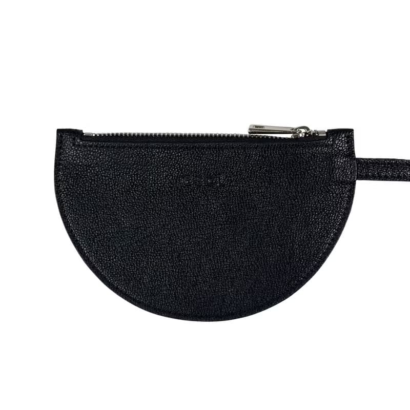 Half Moon Pouch Black_Goat Skin card holder &coins purses