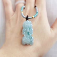 【親翠】天然翡翠 冰飄藍綠花抬頭大嘴貔貅 | 招財吸財 | 貔貅園