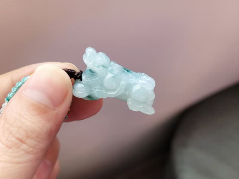 【親翠】天然翡翠 冰飄藍綠花抬頭大嘴貔貅 | 招財吸財 | 貔貅園