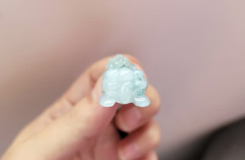 【親翠】天然翡翠 冰飄藍綠花抬頭大嘴貔貅 | 招財吸財 | 貔貅園