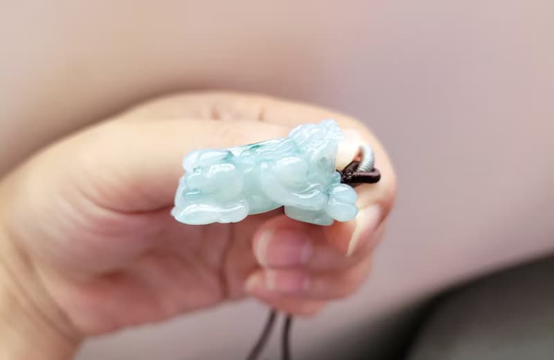 【親翠】天然翡翠 冰飄藍綠花抬頭大嘴貔貅 | 招財吸財 | 貔貅園