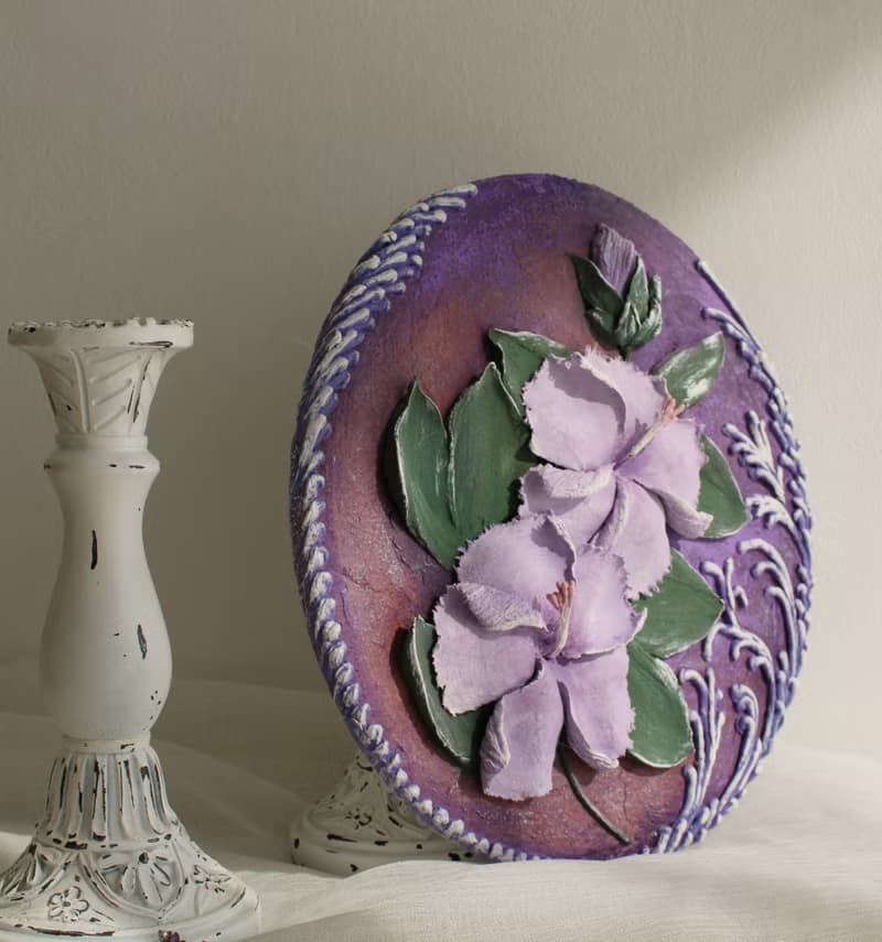 Hibiscus decorative panel, wall decor, sculpture painting