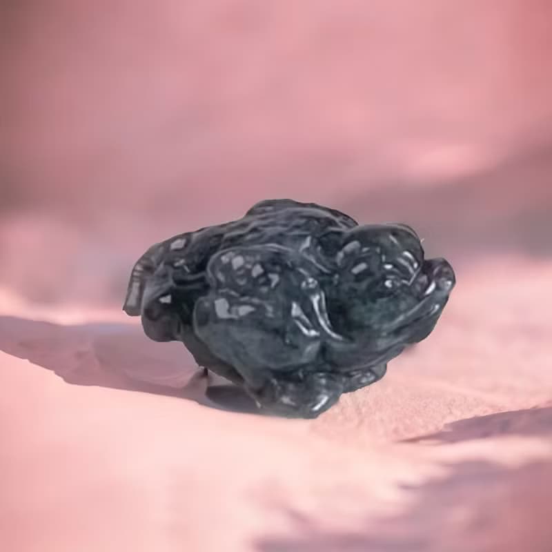 【招財神獸】烏雞翡翠三腳蟾蜍擺飾 | 天然緬甸玉翡翠A貨 | 送禮
