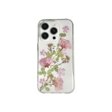 天然粉紅櫻花手工押花手機殼 適用於iPhone 16 Pro Samsung S25